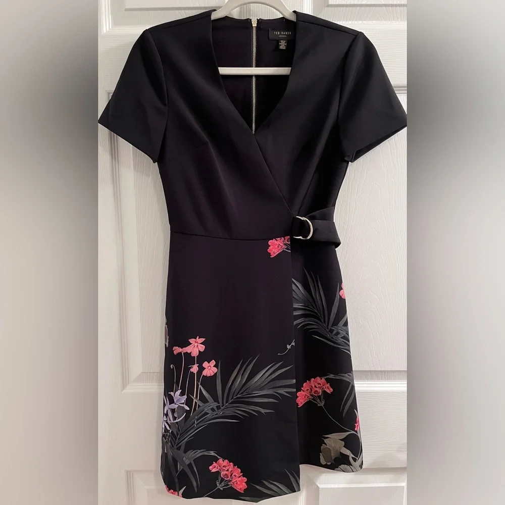 Ted Baker London Mizalia Wrap Detail Skater Dress - Picture 4 of 6